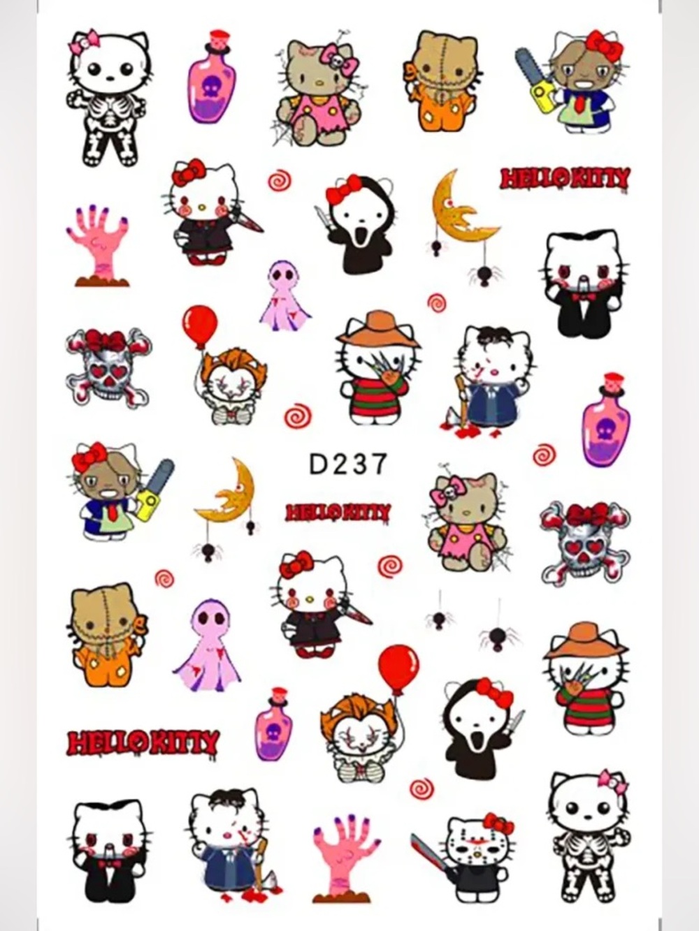 $2 Hello Kitty Halloween Nail Sticker Sheet $2 WITH ANY $10 ORDER OR MORE